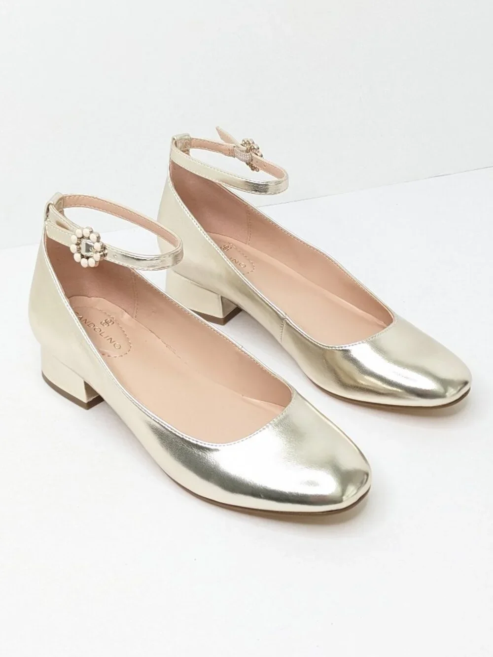 Bandolino Lexy Heeled Ankle Strap Pumps Light Natural Women's 6